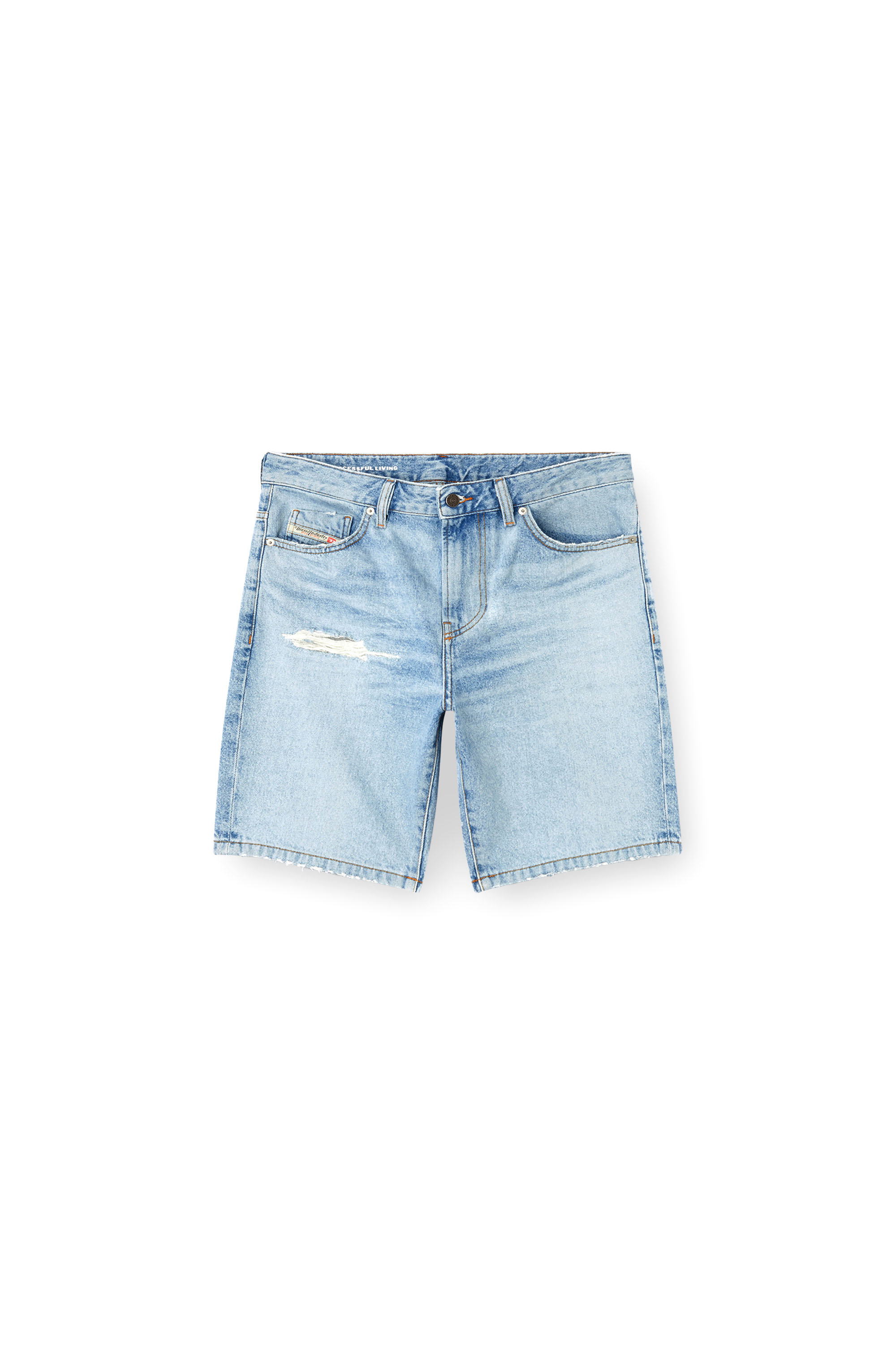 Diesel - D-FIN, Man's Slim denim shorts in Light Blue - 4